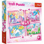 Puzzle 4w1 Jednorożce i magia