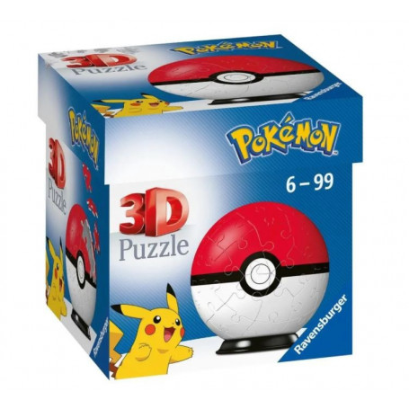 Puzzle 54 elementy 3D Kula, Pokemon czerwona