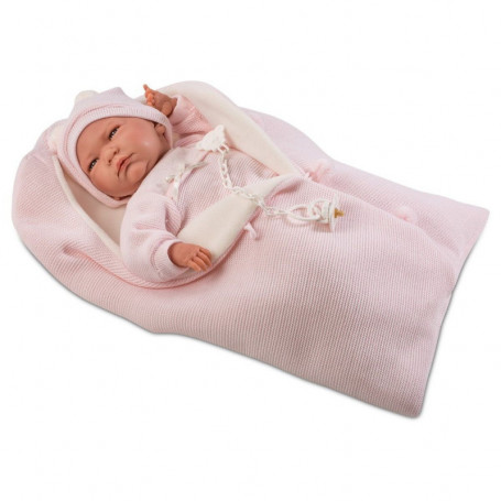 Lalka Lala w różowym śpiworku 40 cm