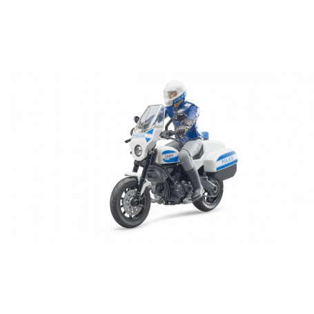 Scrambler Ducati Motocykl z policjantem