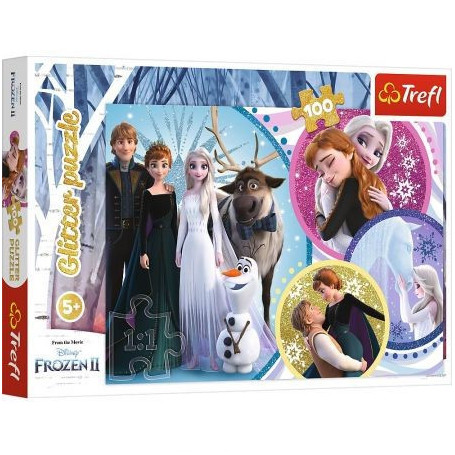 Puzzle 100 elementów Glitter W blasku miłości Frozen 2